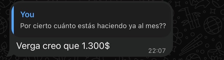 Mensaje de un alumno: ya factura 1.300 $ al mes